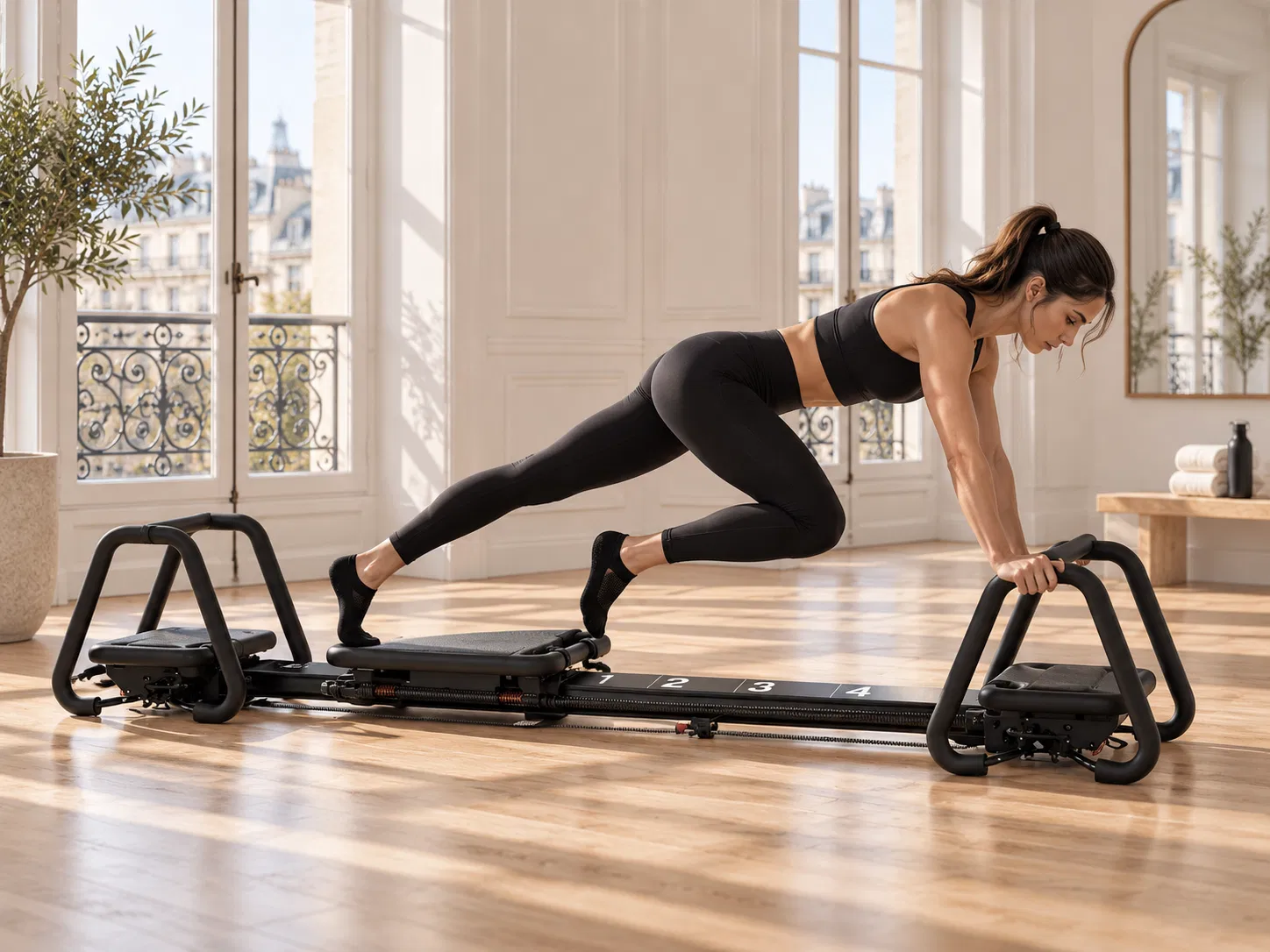 Exercice de Lagree Fitness sur Microformer