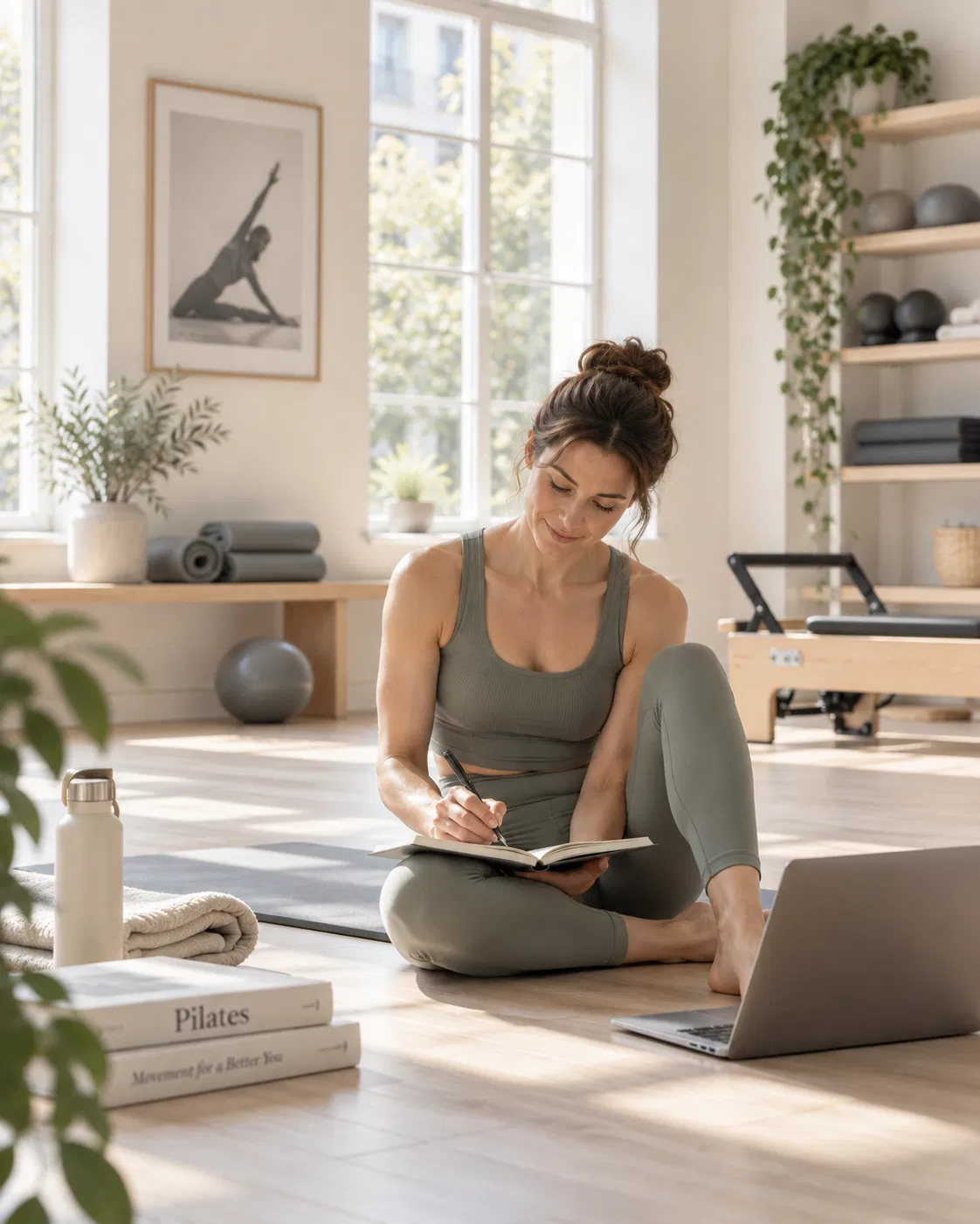 Pratique du Pilates Matwork au sol en studio